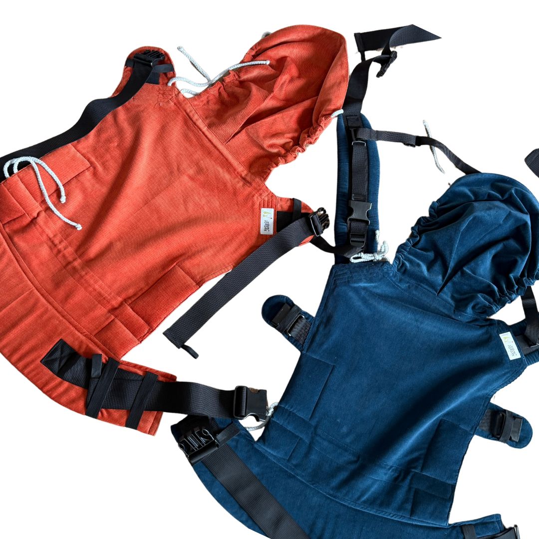 Twinset - Mr X & Twin Rückenteil - Fullbuckle Babytrage für Zwillinge - Feuer & Wasser Gr. 1