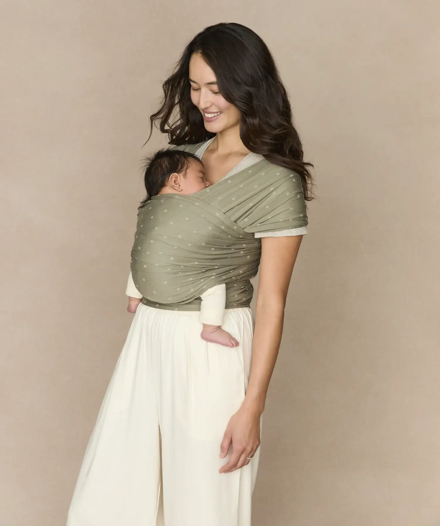 Ergobaby - Aura  - das elastische Tragetuch - Olive Diamonds Knit