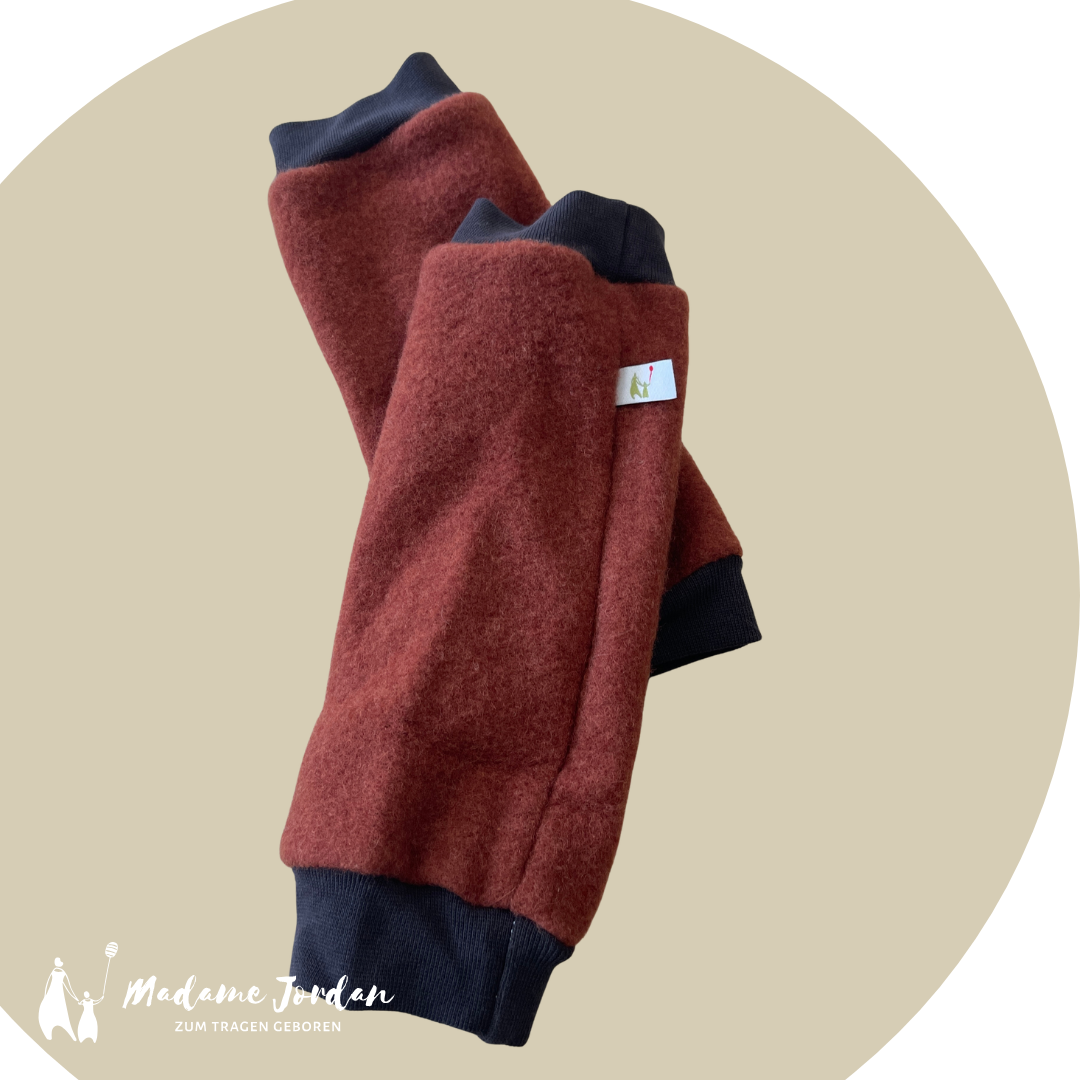 Stulpen Wollfleece terra braun