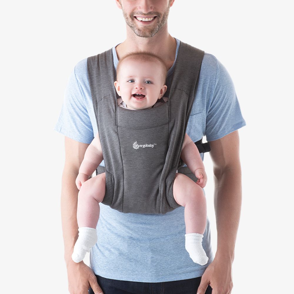 Ergobaby Embrace Babytrage für Neugeborene ab Geburt - Soft Knit Heather Grey