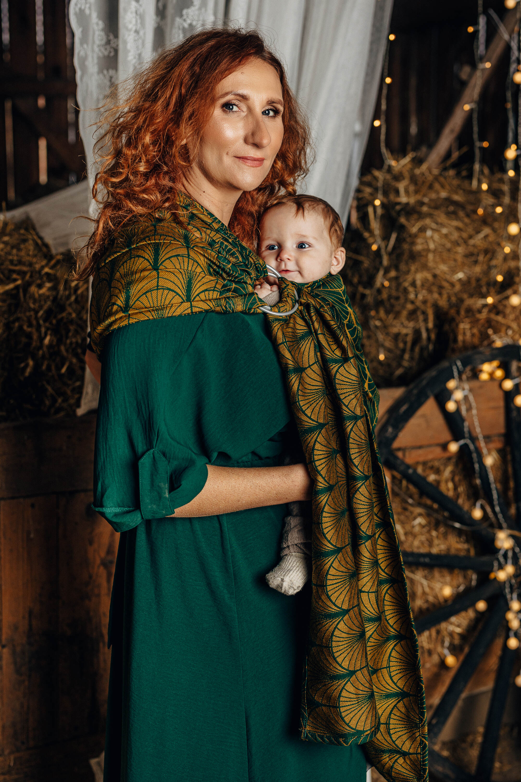 Lenny Lamb - Ringsling DECO - GOLDEN MOSS Lenny Lamb - Ringsling DECO - GOLDEN MOSS
