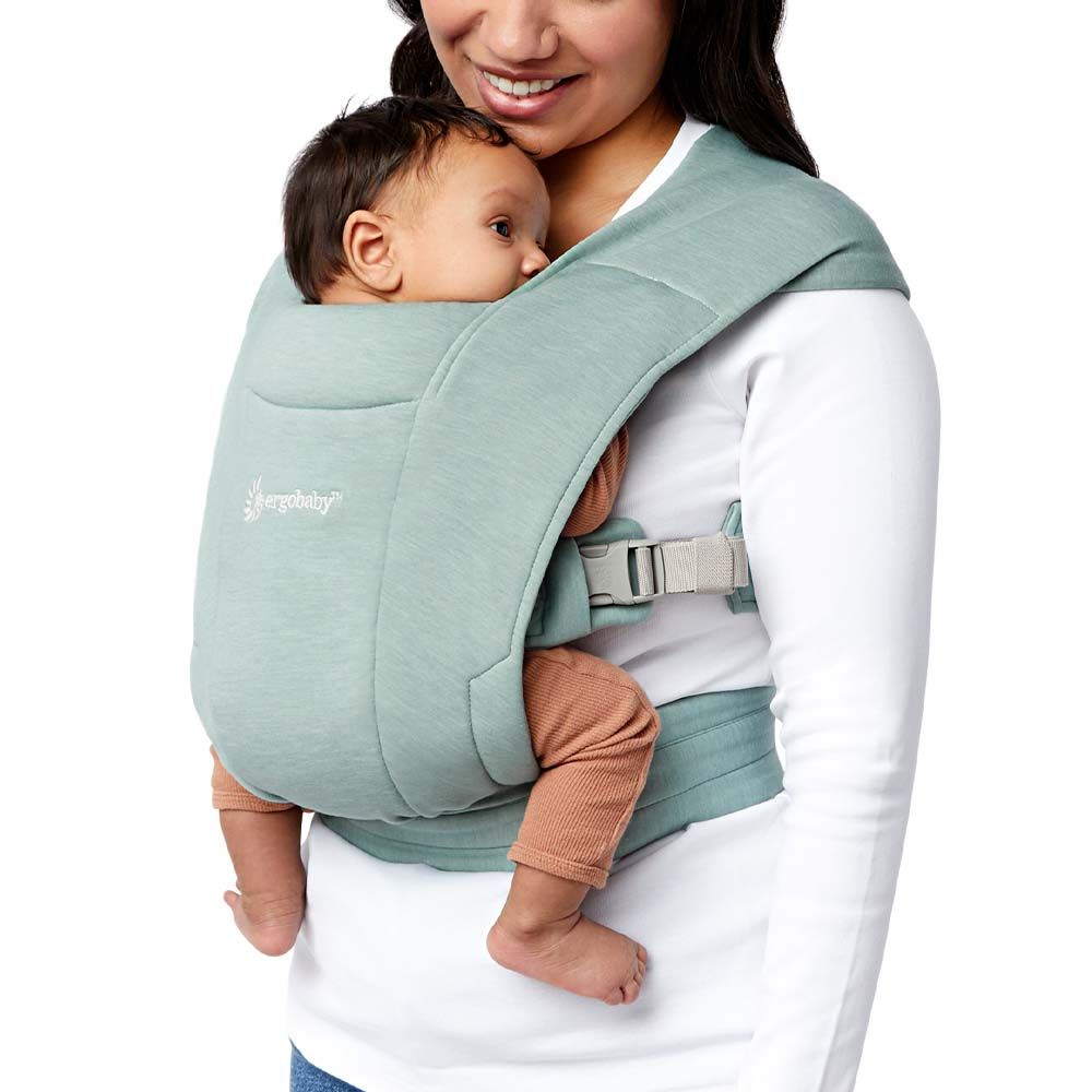 Ergobaby Embrace Babytrage für Neugeborene ab Geburt - Soft Knit Jade