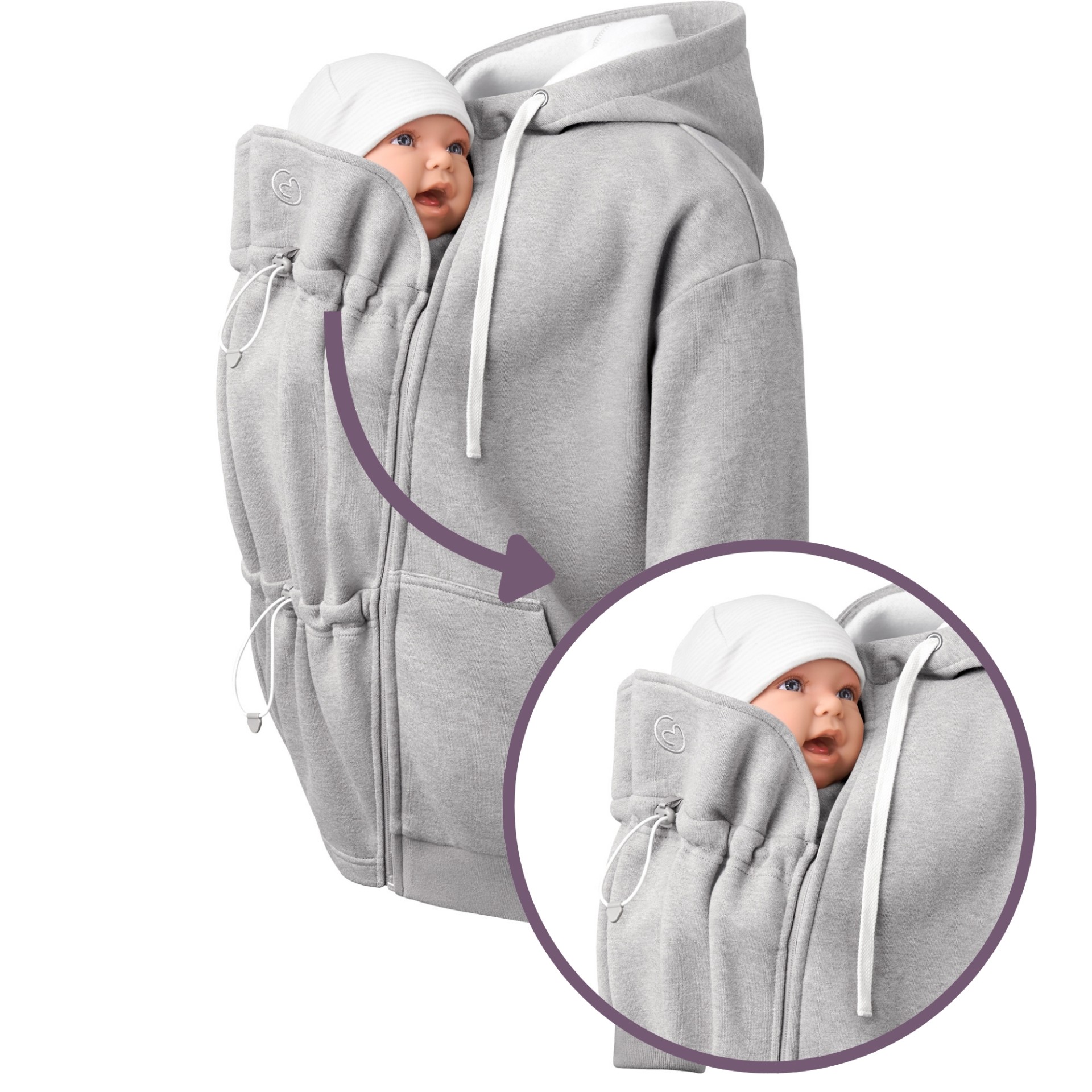 Mamalila Sweat-Tragejacke London - grau Gr. XS