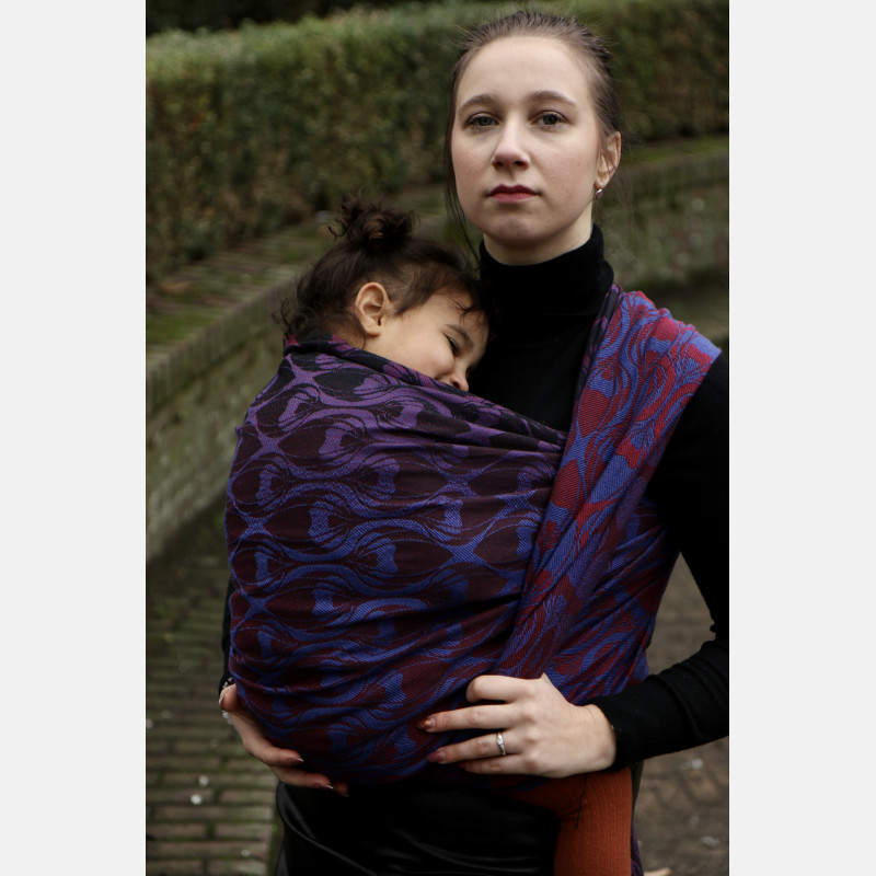 Yaro Tragetuch - La Fleur Duo Fuchsia Blue Meta Wool