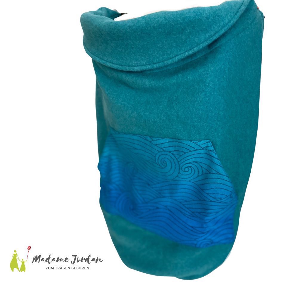 Tragecover - Baumwollfleece - Rei Harbour - blau für alle Babytragen & Tragetuch