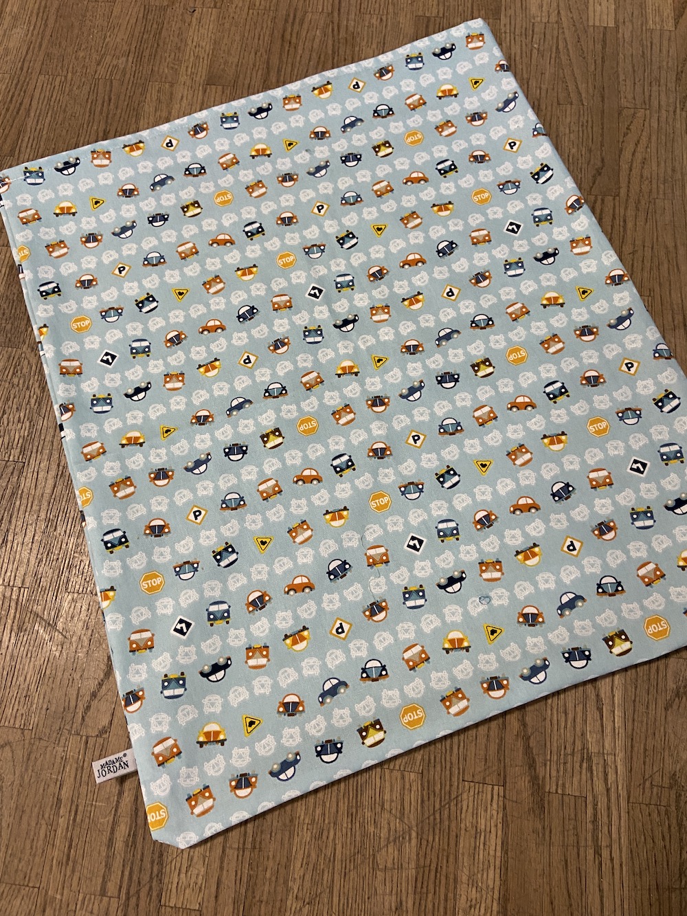 Geschenkbeutel - Autos hellblau M