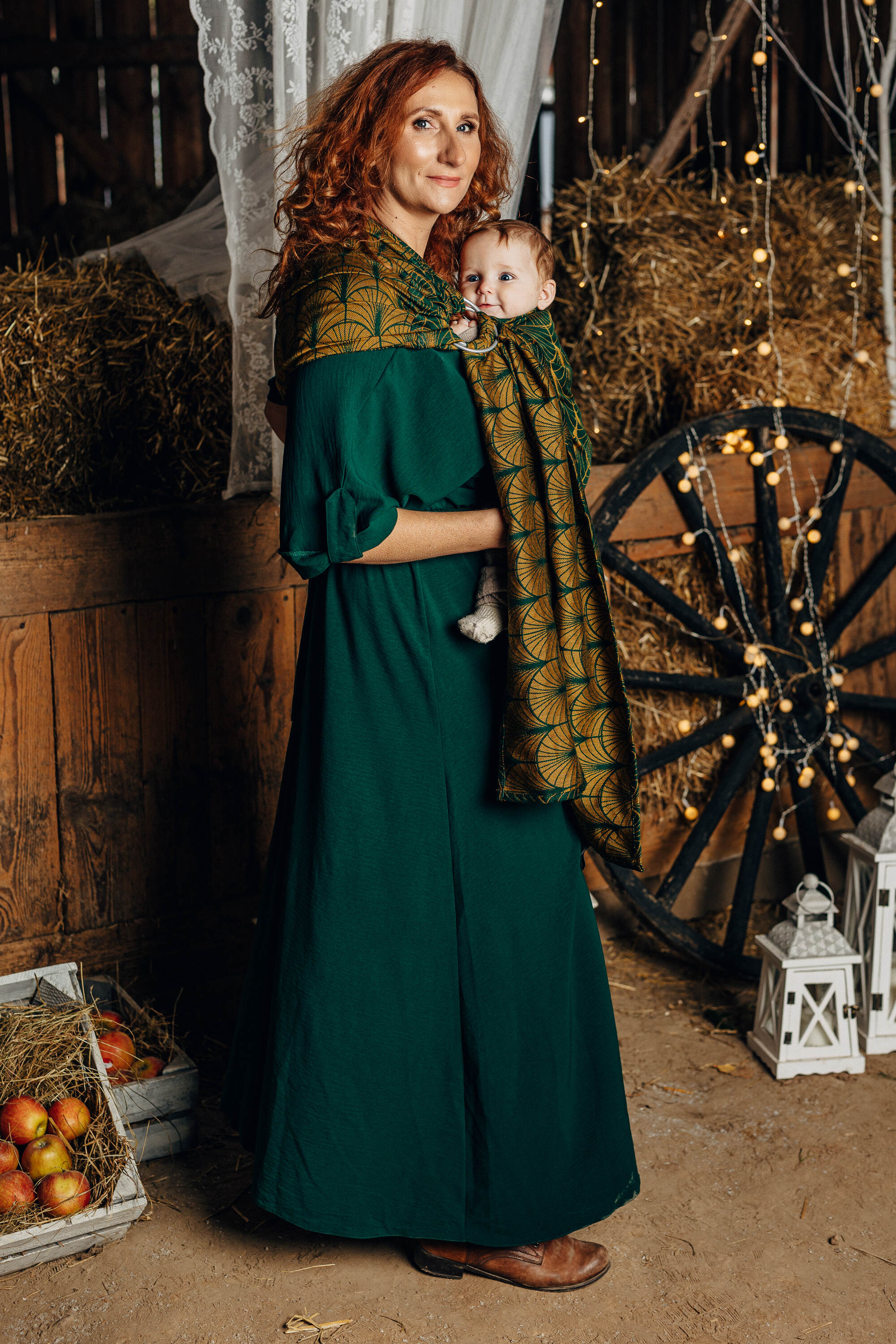 Lenny Lamb - Ringsling DECO - GOLDEN MOSS Lenny Lamb - Ringsling DECO - GOLDEN MOSS