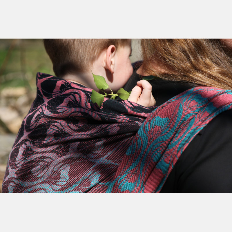Yaro Tragetuch - La Fleur Duo Black Turkis Corail Meta